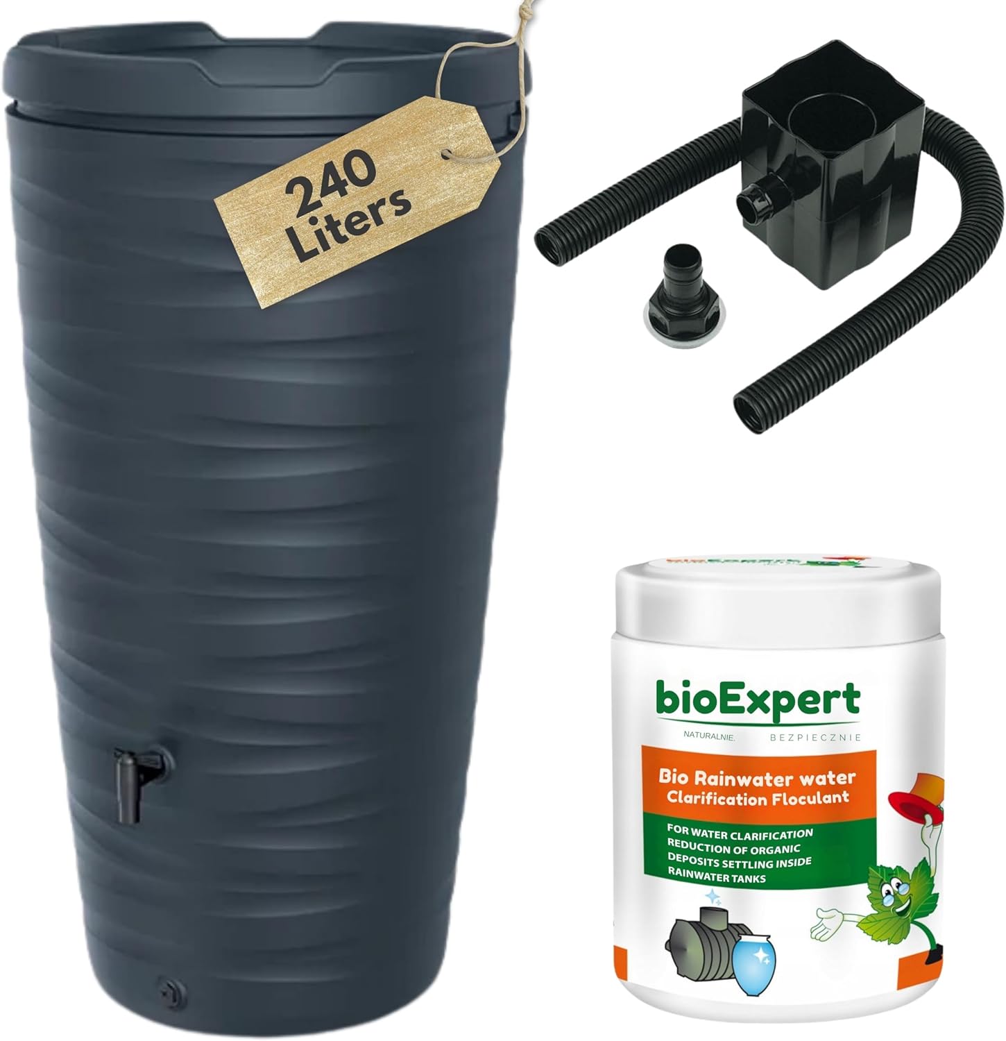 NOVECRAFTO 240L Grey Water Butt Kit
