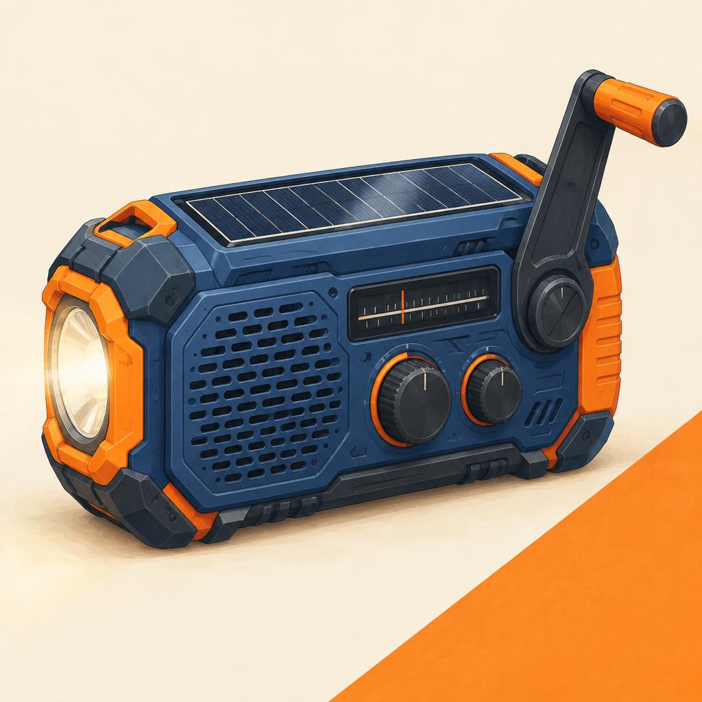 Original illustration of a Midland ER300 Emergency Radio