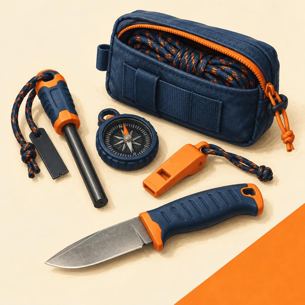 Original illustration of an OWLDACIOUS Fire Starter Survival Kit