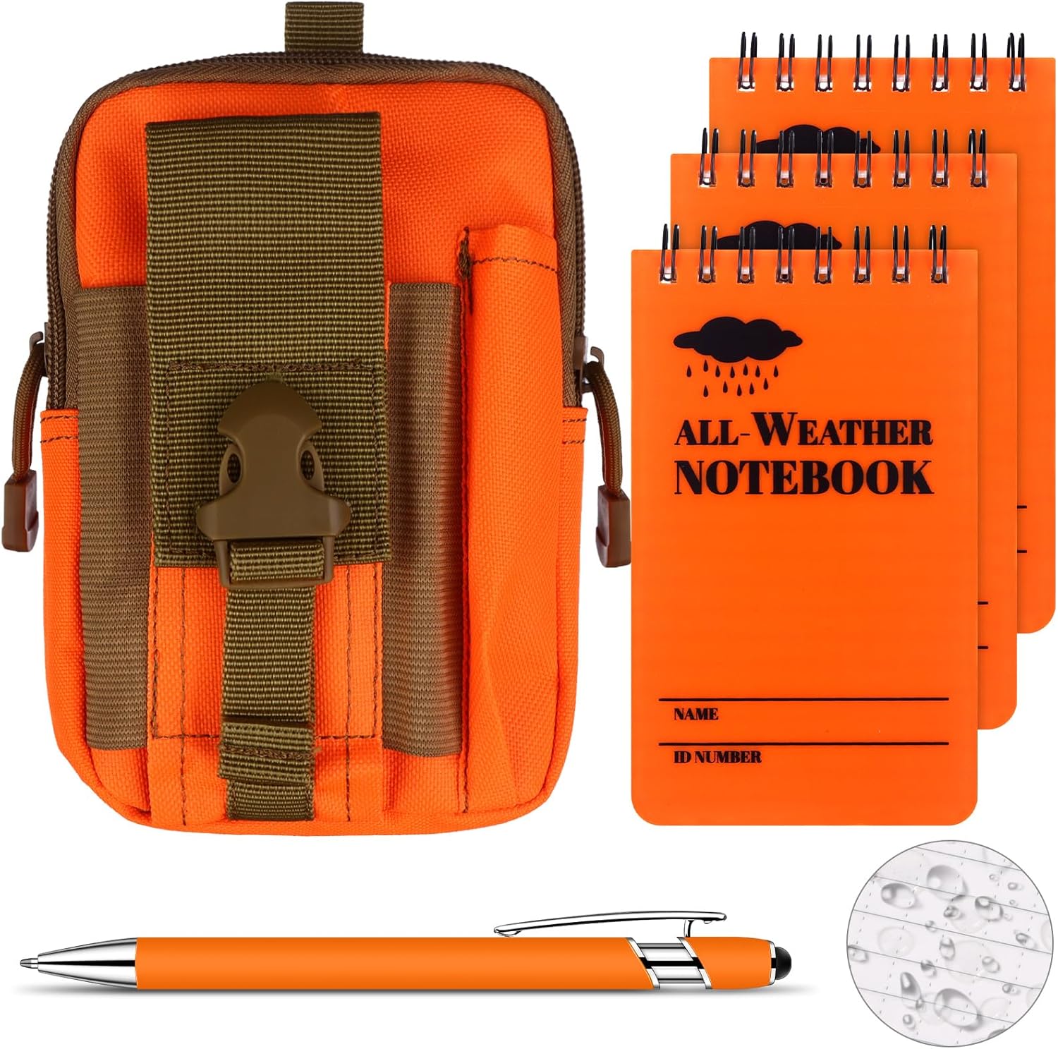 Rettacy All Weather Stone Paper Notebook, Orange Cover Pocket Notepad
